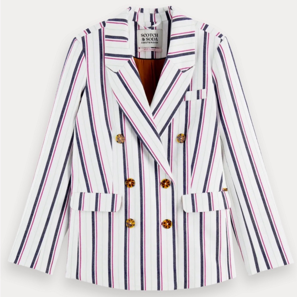 Double-breasted striped blazer xl